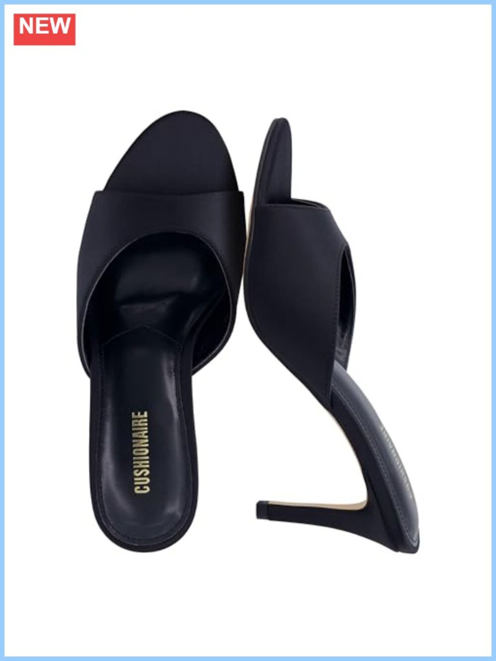 CUSHIONAIRE Elle Pointed Heel Womens Sandal Open Toe Heeled Mule Stiletto